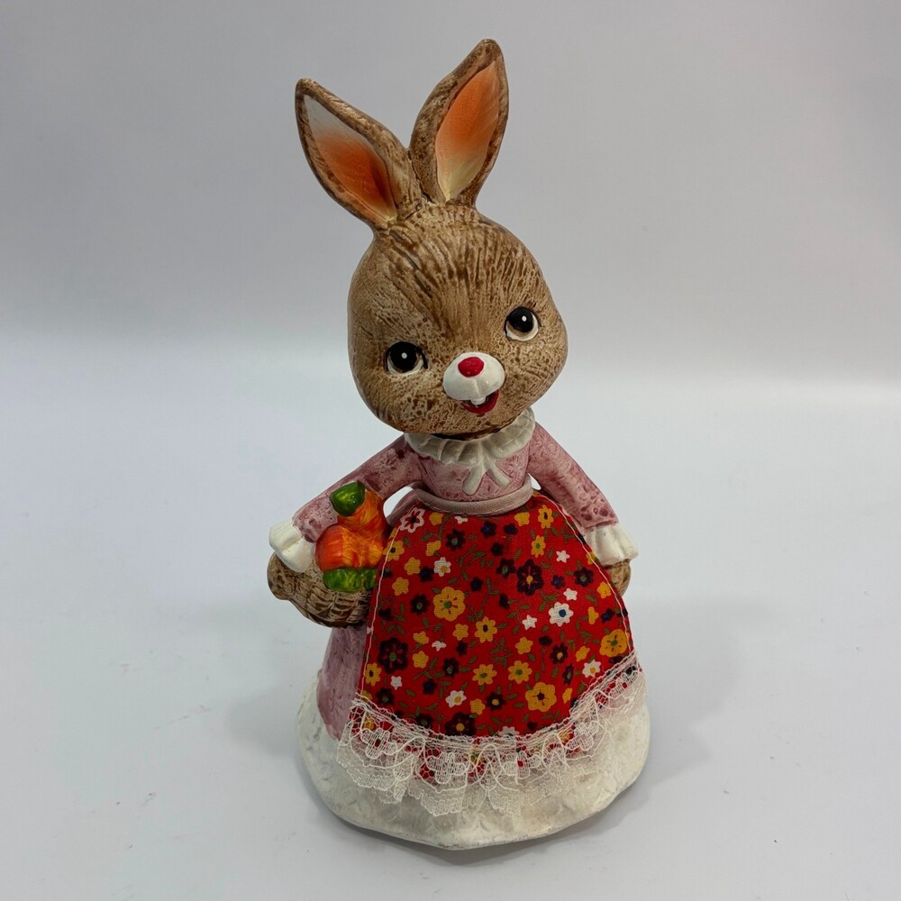 Ceramic Figurine Female Dressed Rabbit / Bunny Coin Bank
